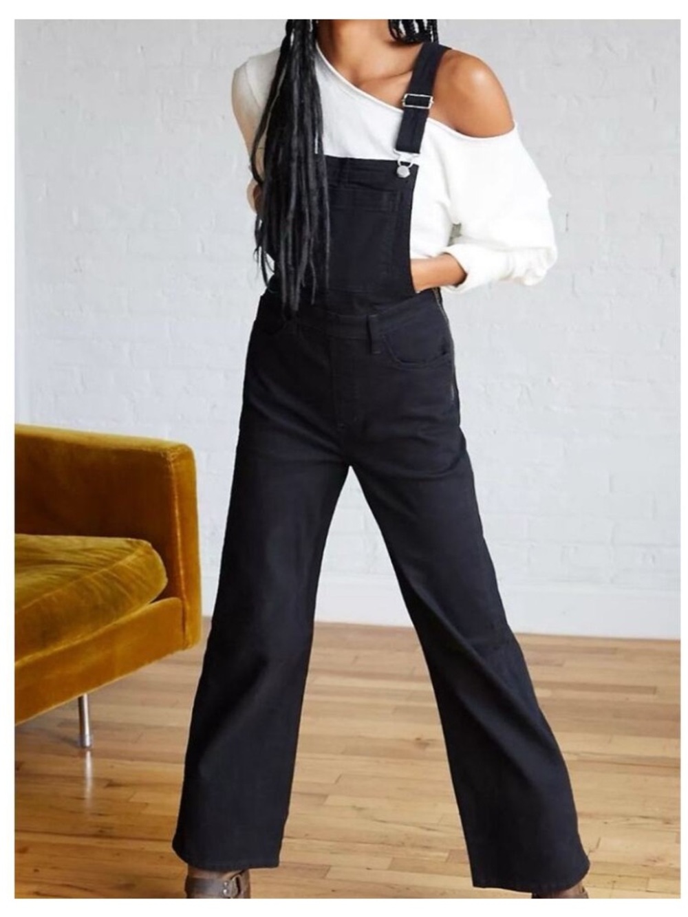 Levi’s denim side zip overalls wide leg black size 28